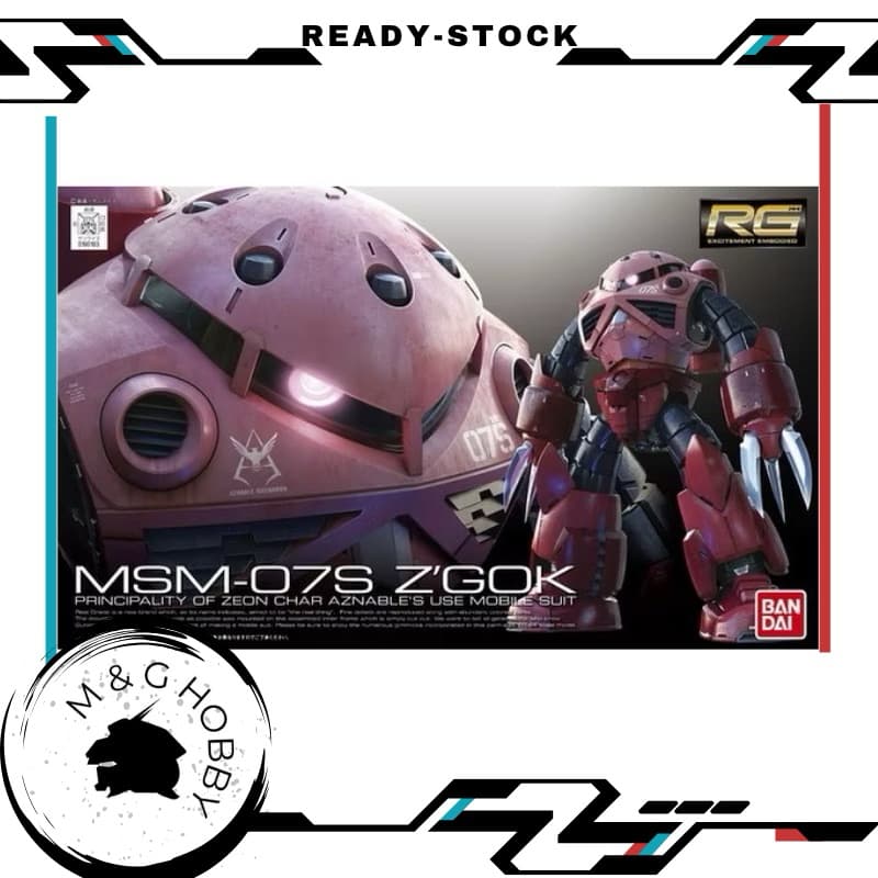 【 Ready Stock 】Bandai RG 1/144 MSM-07S Char's Z'Gok Model Kit <万代 RG 1/144 夏亚专用魔蟹 MSM-07S 红彗星 拼装模型>