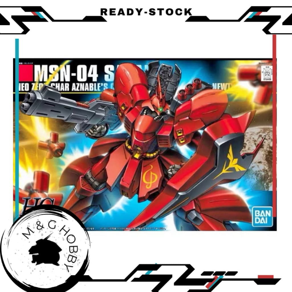【 Ready Stock 】Bandai HG 1/144 MSN-04 SAZABI Model Kit <万代 HG 1/144 沙扎比 高达 拼装模型>