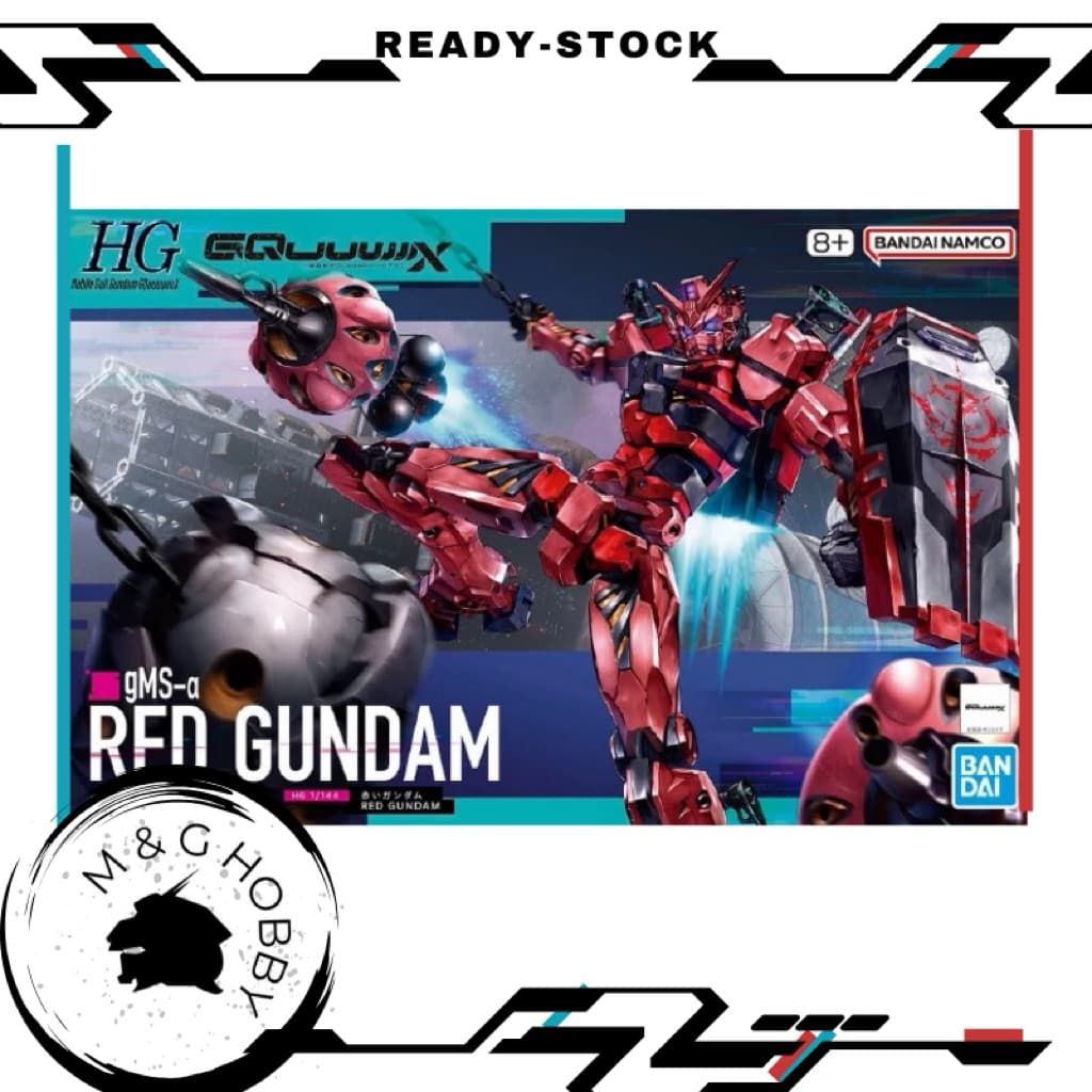 【 Ready Stock 】BANDAI GQuuuuuuX HG 1/144 Red Gundam Mobile Suit Gundam Model Kit <万代 GQuuuuuuX HG 1/144 红色高达 夏亚 拼装模型>