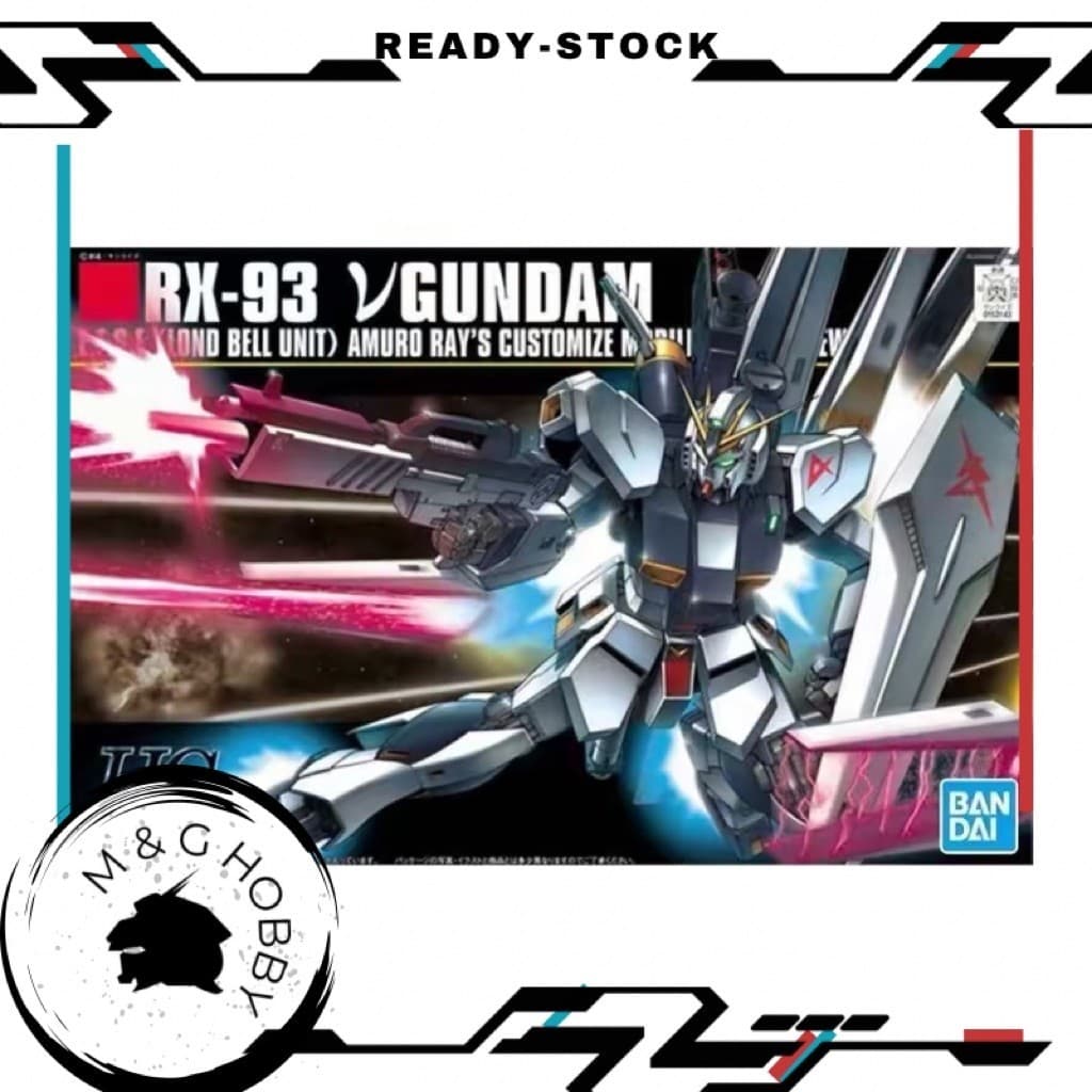 【 Ready stock 】BANDAI HGUC 1/144 Nu-Gundam Plastic Model Kits<万代 HGUC 1/144 敢达逆袭是夏亚 RX-93 牛-高达 拼装模型>