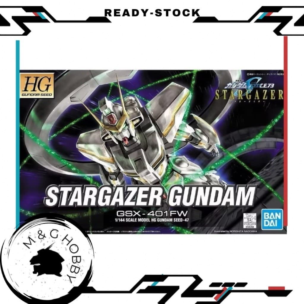【 Ready Stock 】BANDAI HG 1/144 Stargazer Gundam Model Kit<万代HG SEED 1/144 GSX-401FW 观星者高达 拼装模型>
